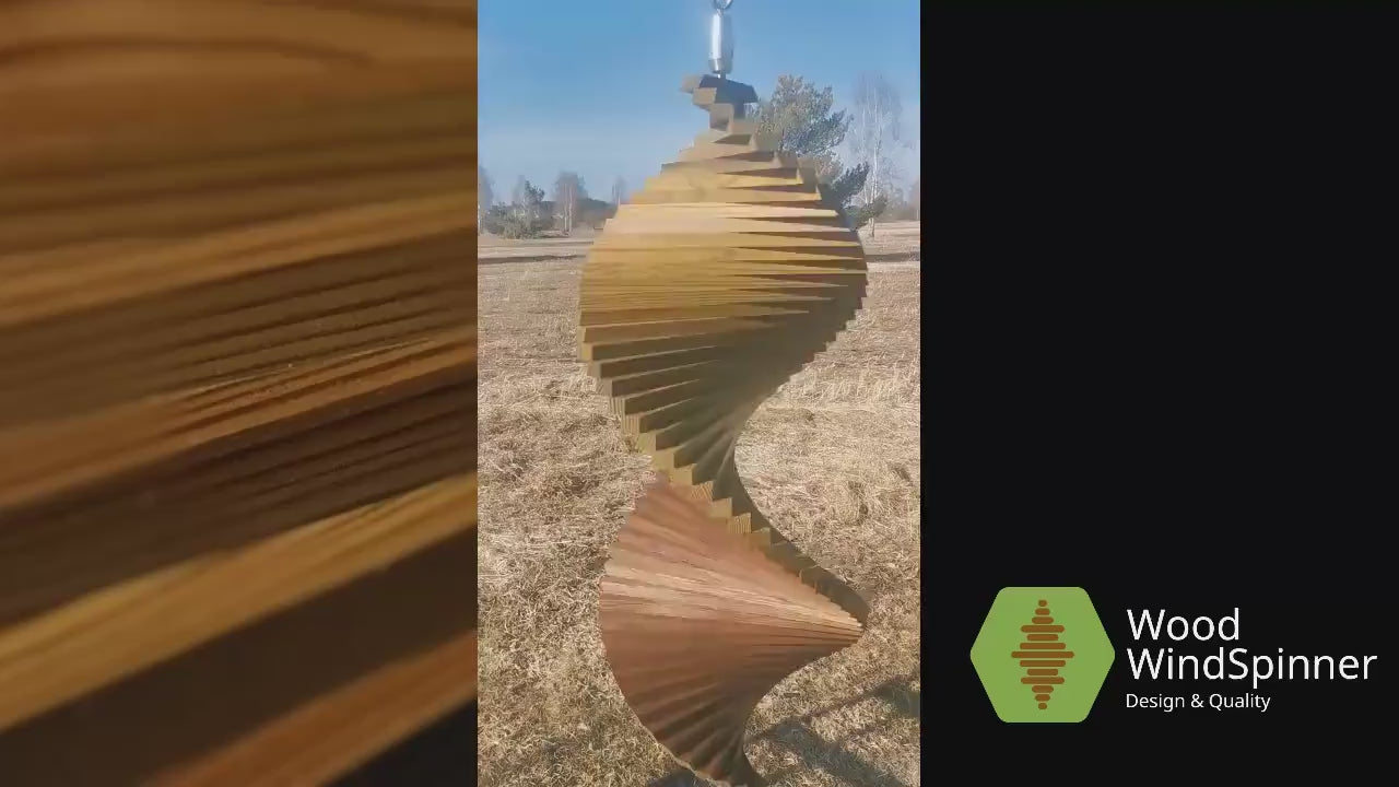 Wind Spinner Wooden Garden Decor Natural Colors Elegant Handmade Gift for Family Outside Windmill Decoration  Windspinner on Deck or Terrase